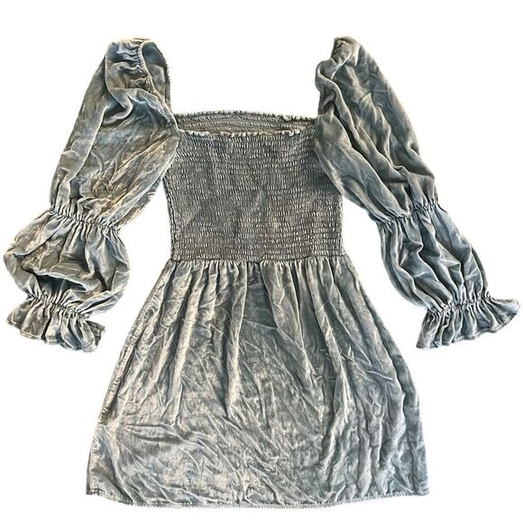 Celebrity Worn! Reformation Velvet Dress Albi Light Blue
smock Mini Size Small - Picture 12 of 16